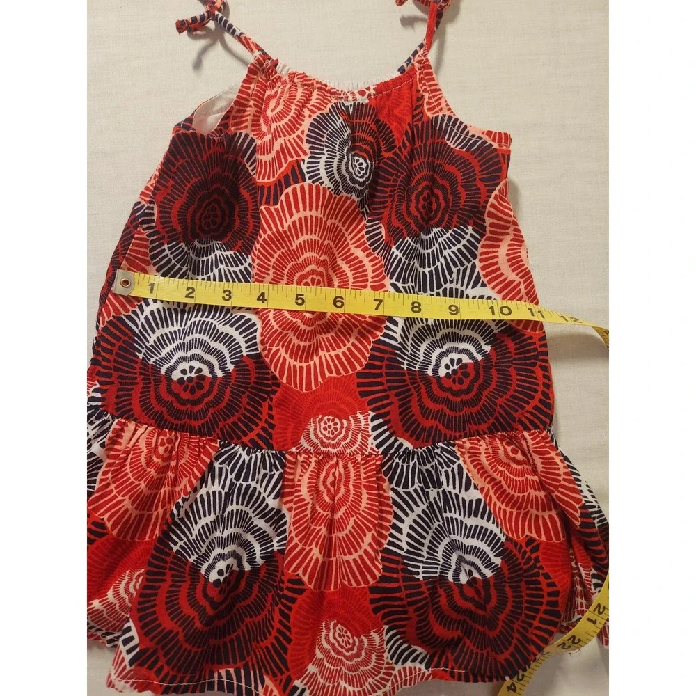 Old Navy Girls 18-24 Months Dress Red Blue Sleeveless Sun Dress Floral Patriotic